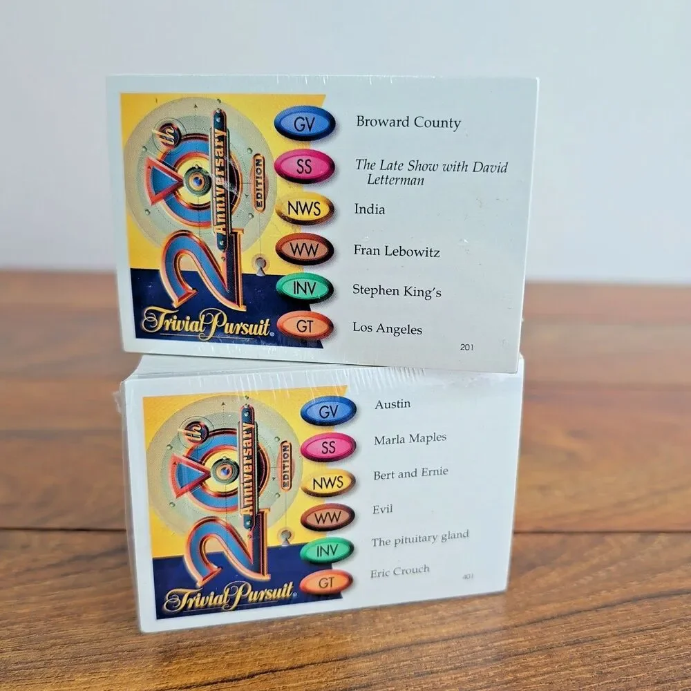 Trivial Pursuit 20th Anniversary Edition Deck of Trivia Cards - 200 Total NEW!